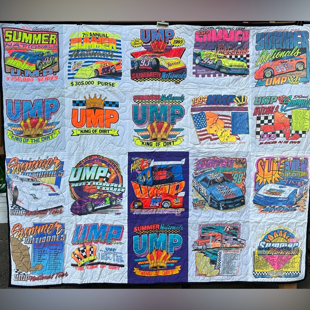 UMP Summer National T-Shirt Quilt.  65 in by 77 in.